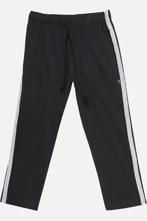 PROTEENS Boys Black & Grey Solid Straight-Fit Track Pants