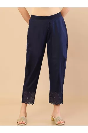 Soch Women Navy Blue High-Rise Jodhpuris Trousers