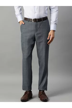 Buy Men Navy Check Slim Fit Formal Trousers Online  623424  Peter England