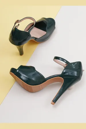 Sherrif Green Party Stiletto Peep Toes