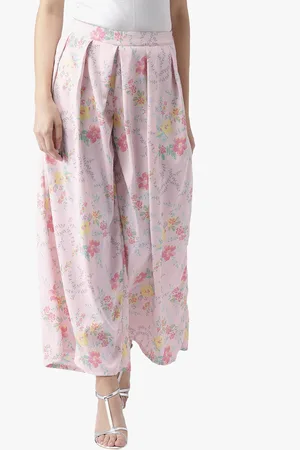 DODO & MOA Women Pink Floral Printed Parallel Trousers