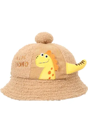 FabSeasons Unisex Kids Brown & Yellow Beanie