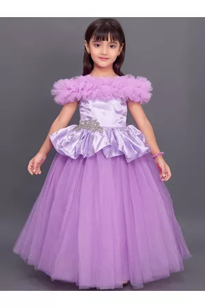 Pink Chick Girls Lavender Satin Maxi Dress