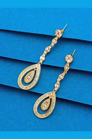 Aadita Gold-Plated Contemporary Drop Earrings