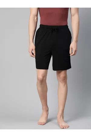 Marks & Spencer Men Black Solid Mid-Rise Regular Shorts