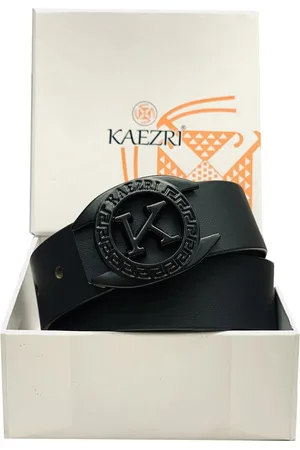 KAEZRI Men Black Leather Belt