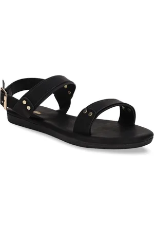 Bata Women Black Open Toe Flats