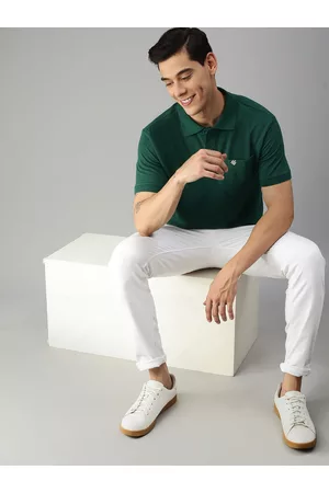 ONN Men Green Polo Collar T-shirt