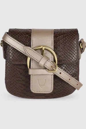 Hidesign Women Brown Animal Textured Leather Structured Sling Bag