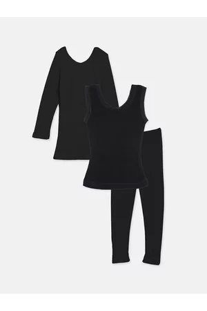 Kanvin Girls Black Thermal Set