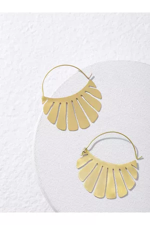 DEEBACO Gold-Toned Geometric Hoop Earrings