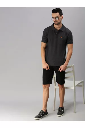 ONN Men Black Polo Collar Regular Fit T-shirt
