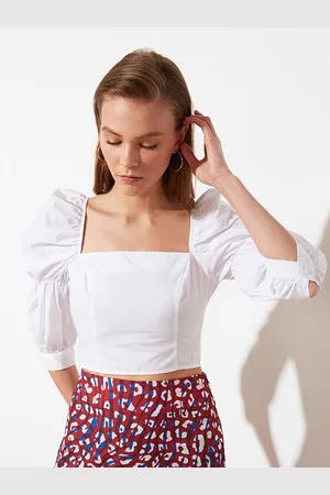 Trendyol Women White Solid Crop Top