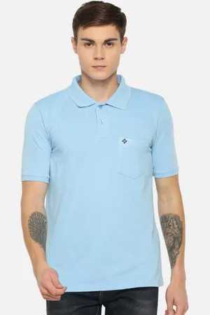 dollar Men Blue Polo Collar T-shirt