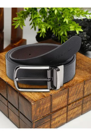 LOUIS STITCH Men Italian Leather Textured Reversible Belt