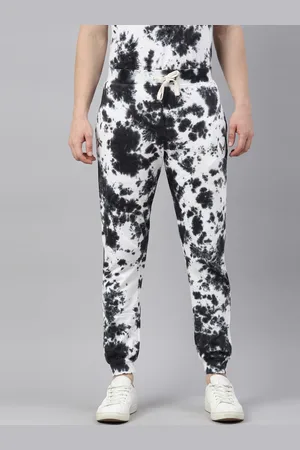 Joven Men Black and White Tie & Dye Joggers