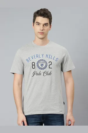 Beverly Hills Polo Club Men Grey Typography Printed T-shirt