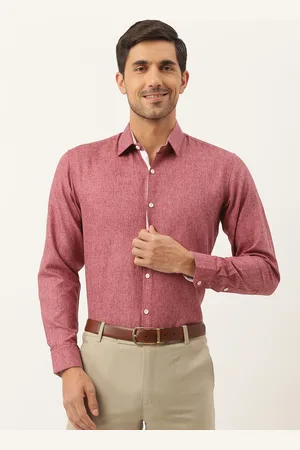 SOJANYA Men Maroon Solid Classic Formal Shirt