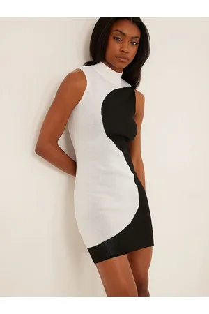 NA-KD Black & White Colourblocked Mini Bodycon Dress