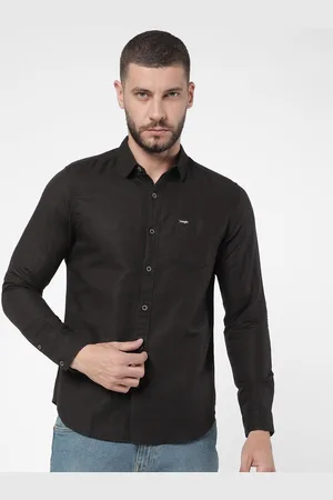 Wrangler Men Black Classic Casual Shirt