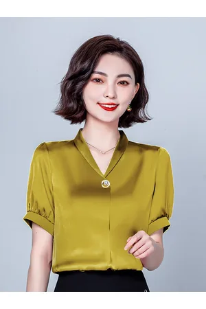 JC Collection Women Yellow Solid Polyester Top