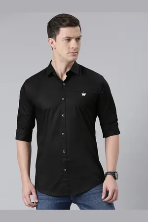 DEZANO Men Black Pure Cotton Comfort Fit Casual Shirt