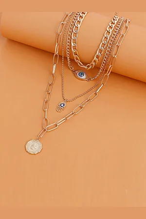 Jewels Galaxy Gold-Toned & White Gold-Plated Necklace