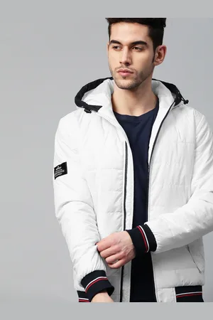 WROGN Men White Solid Bomber Jacket