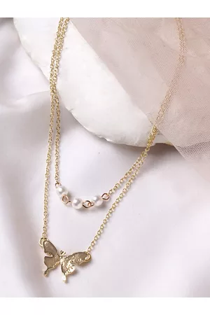 BeWitched Gold-Toned & White Pearl Layered Necklace