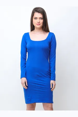 Cation Women Blue Solid T-shirt Dress