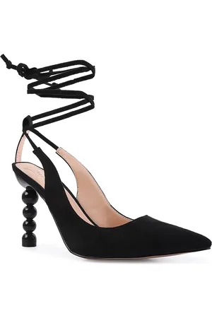 London Rag Women Black Suede Party Kitten Pumps