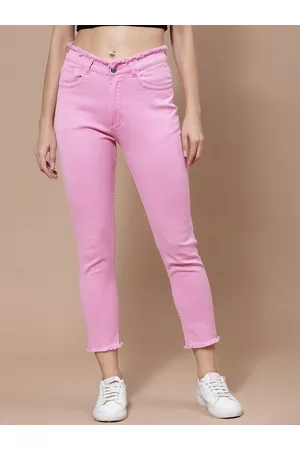 KASSUALLY Women Pink Skinny Fit Stretchable Jeans