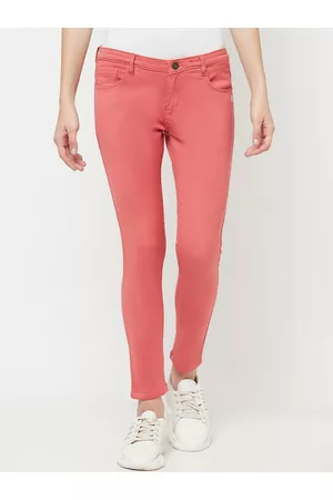 Crimsoune Club Women Pink Super Skinny Fit Stretchable Jeans
