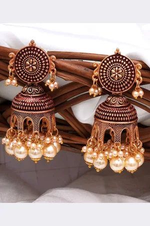karatcart Contemporary Jhumkas Earrings