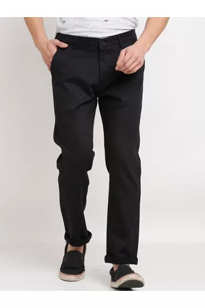Rodamo Men Navy Blue Textured Chinos Trousers