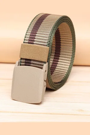 ZORO Men Gold-Toned Striped Belt