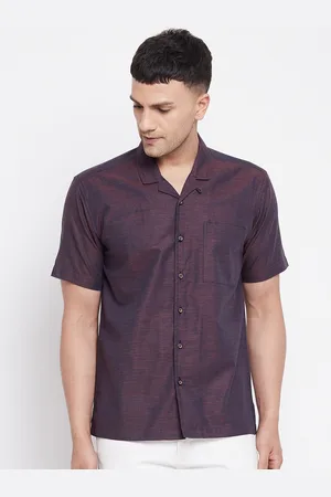 Even Men Maroon Slim Fit Casual Shirt