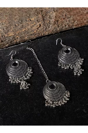 Veni Women Silver-Toned Contemporary Drop Earrings