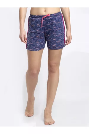Boston Club Women Blue Striped Shorts