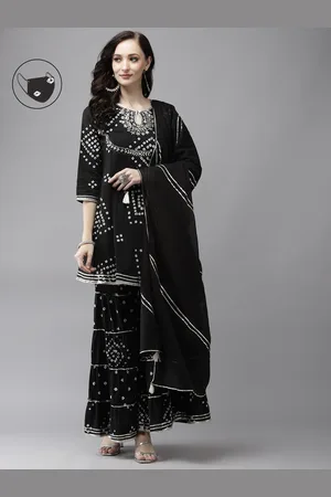Ishin Bandhani Cotton Blend Kurta Set