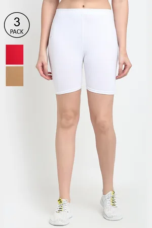 GRACIT Women White 3 Cycling Sports Shorts