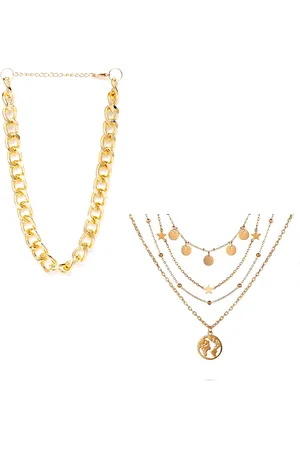 Jewels Galaxy Set of 2 Gold-Plated Layered Necklaces