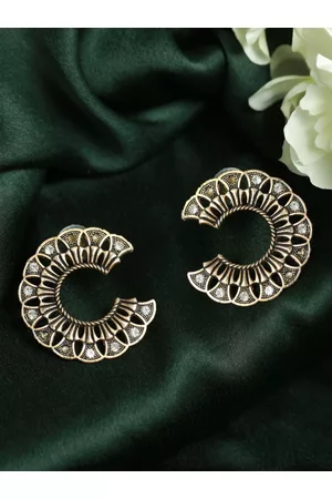 Priyaasi Gold-Toned Textured Studs Earrings