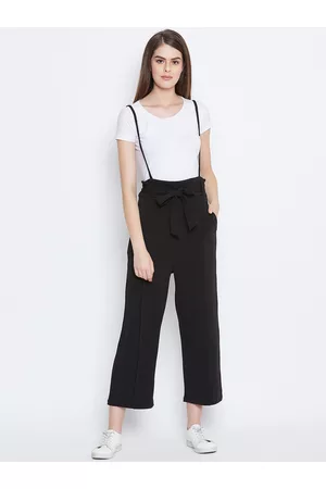 Zastraa Women Black Solid Dungaree
