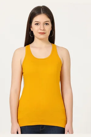 Fleximaa Women Solid Pure Cotton Tank Top
