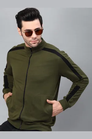 Rigo Men Green Lightweight Outdoor Sporty Jacket with Embroidered