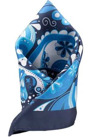 The Tie Hub Men Blue Paisley Printed Pocket Squares