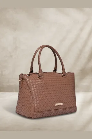 Caprese Brown Textured Handheld Bag