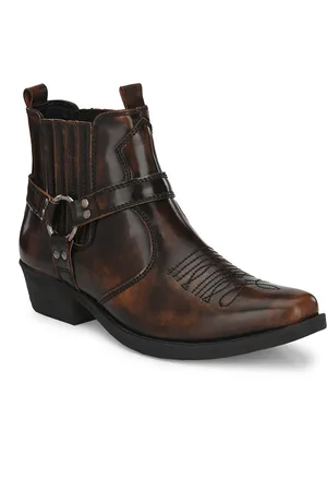 Delize Men Brown Textured Flat Boots