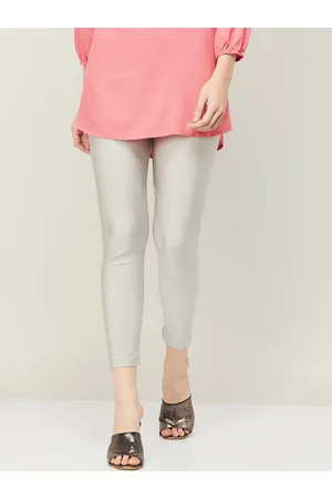 Lifestyle Women Grey Solid Ankle-Length Leggings